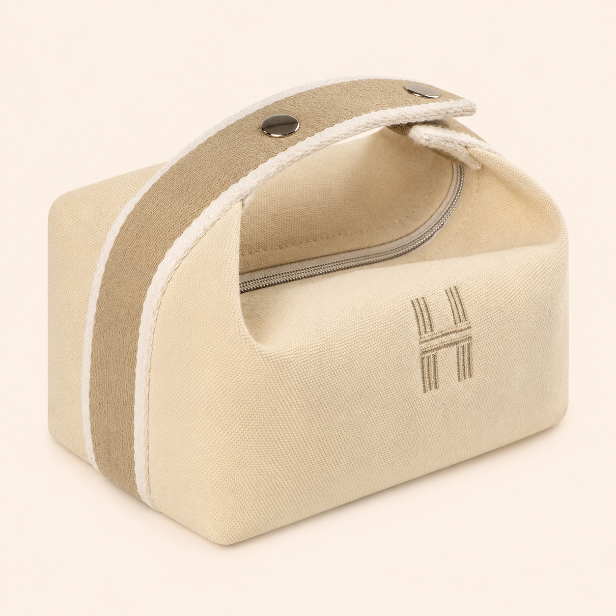 Compact Canvas Beauty Bag