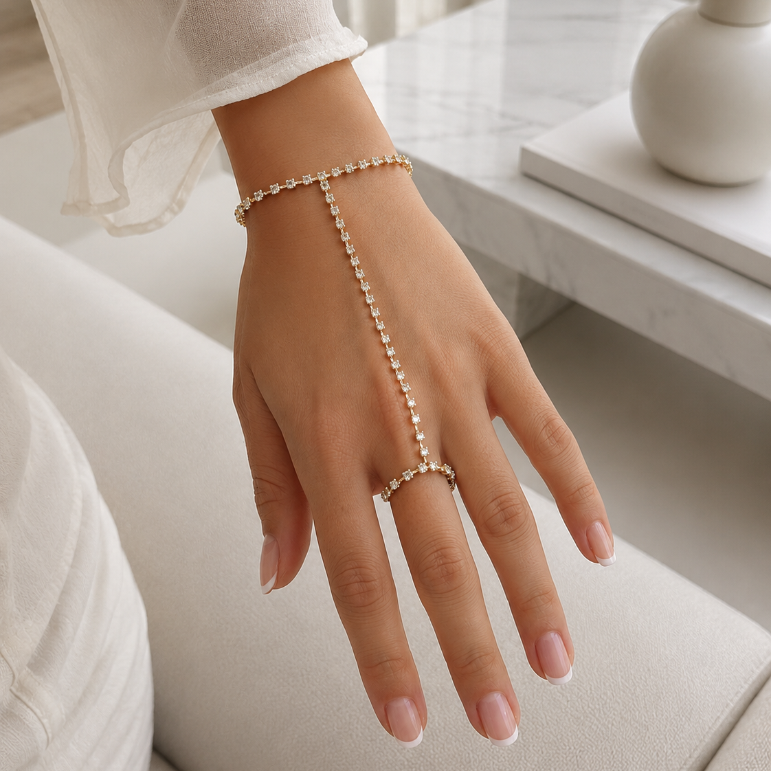 Rhinestone Hand Chain